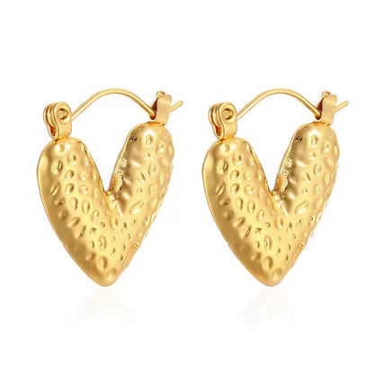 Calista Heart Hoop Earrings - 18K Gold Anti-Tarnish