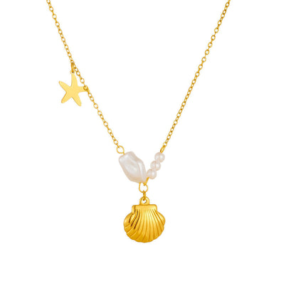 Juno Ocean Bloom Necklace - 18K Gold Anti-Tarnish
