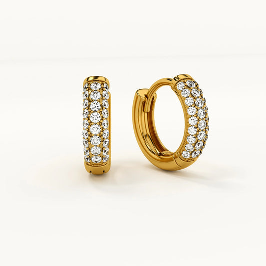 Leona Diamond Hoops – 18K Gold Anti-Tarnish