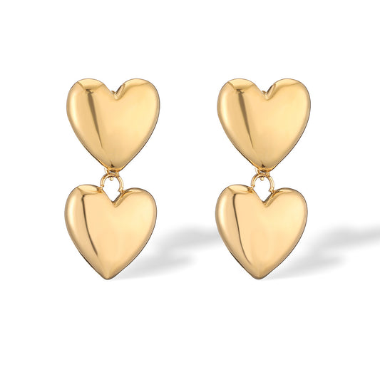 Liana Heart Dangle Earrings - 18K Gold Anti-Tarnish