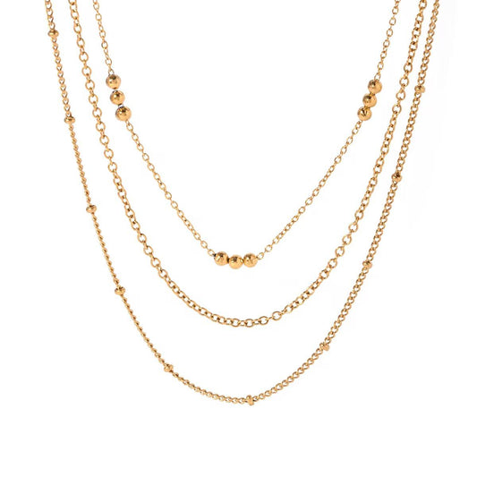 Minimal Three layer Necklace - 18K Gold Anti-Tarnish