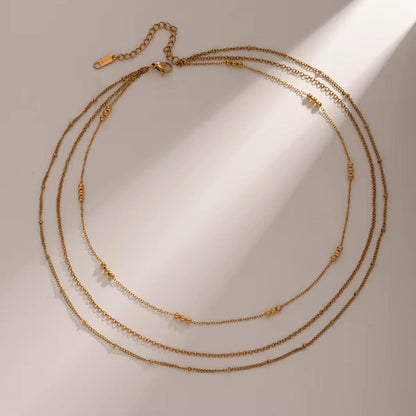 Minimal Three layer Necklace - 18K Gold Anti-Tarnish