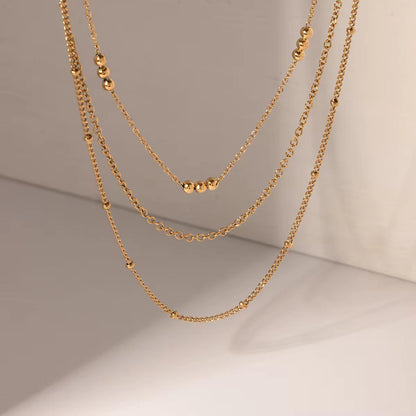 Minimal Three layer Necklace - 18K Gold Anti-Tarnish