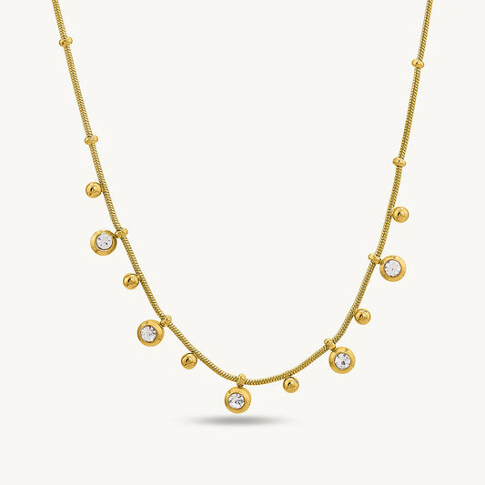 Multi-Diamond Chain Necklace - 18K Gold Anti-Tarnish