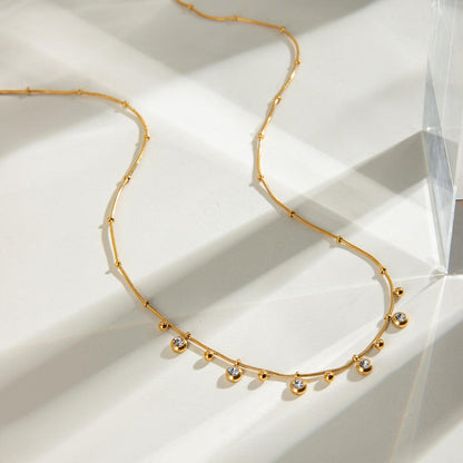 Multi-Diamond Chain Necklace - 18K Gold Anti-Tarnish
