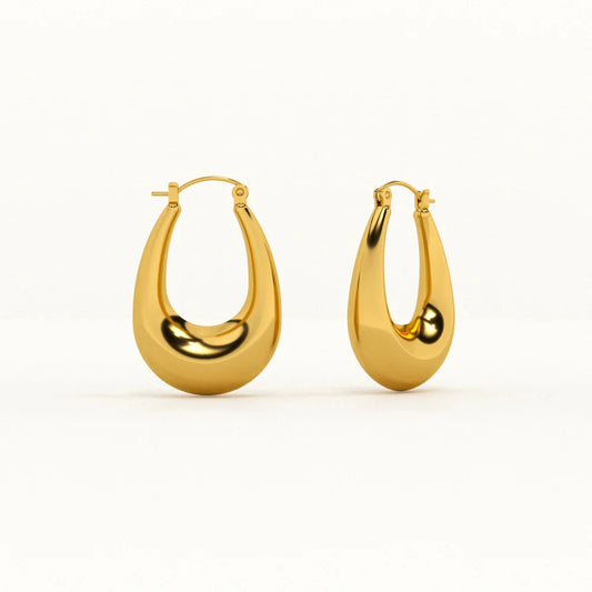 Nancy Hoop Earrings - 18K Gold Anti-Tarnish