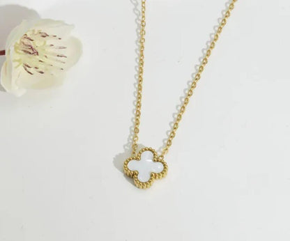 Isha White Clover Necklace - 18K Gold Anti-Tarnish