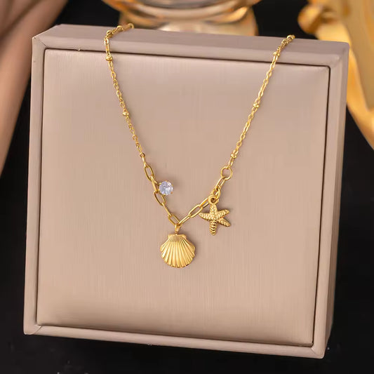Oceana Shell Necklace - 18K Gold Anti-Tarnish