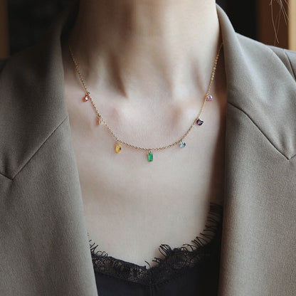 Prism Drop Necklace - 18K Gold Anti-Tarnish