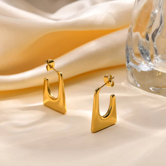 Selena L-Shaped Earrings - 18K Gold Anti-Tarnish
