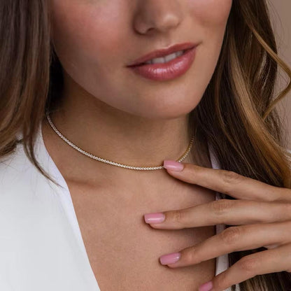 Tennis Chocker Necklace- 18K Gold Anti-Tarnish