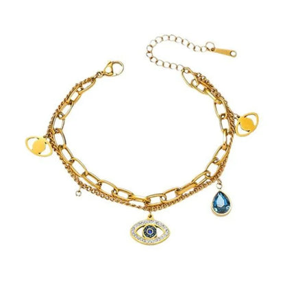 The Azure Gaze Bracelet – 18K Gold Anti-Tarnish