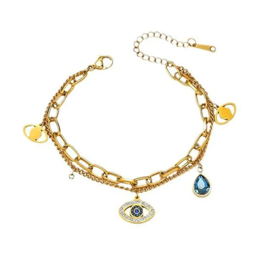 The Azure Gaze Bracelet – 18K Gold Anti-Tarnish
