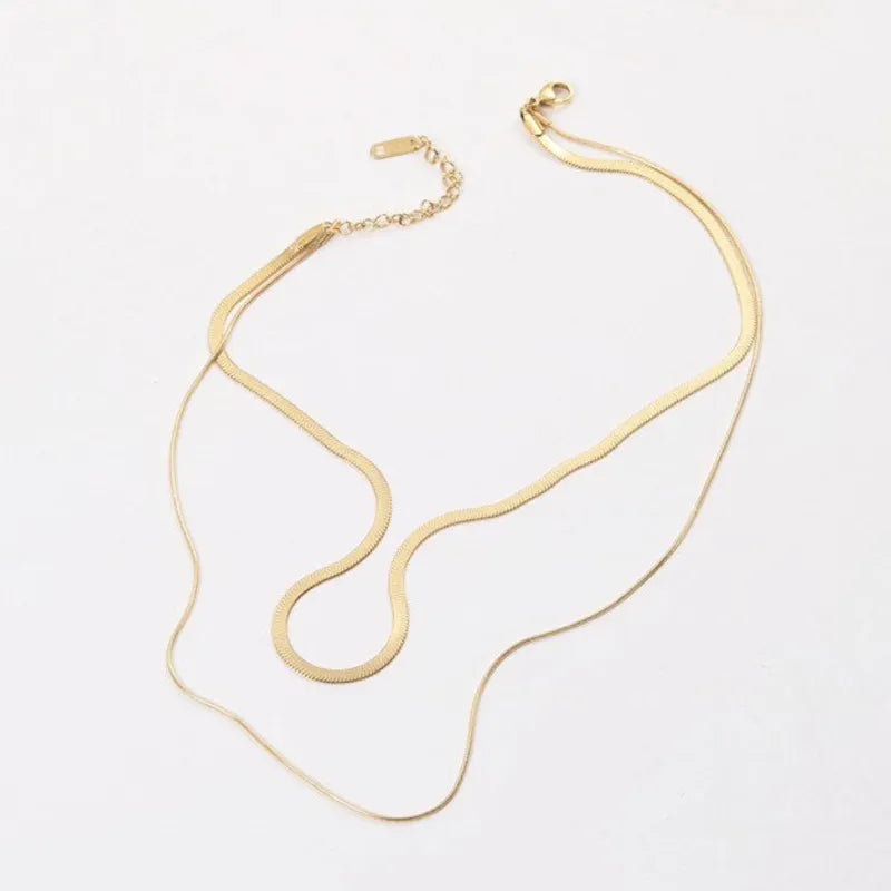 Greta Layered Chain Necklace – 18K Gold Anti-Tarnish