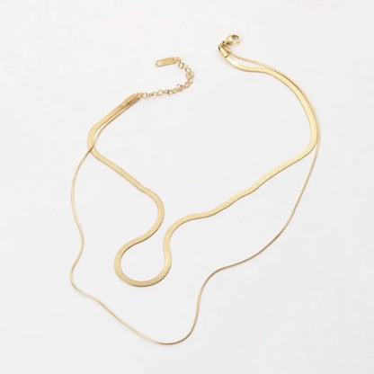 Greta Layered Chain Necklace – 18K Gold Anti-Tarnish