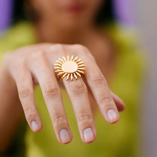 Rylee Chunky Sun Ring - 18K Gold Anti-Tarnish