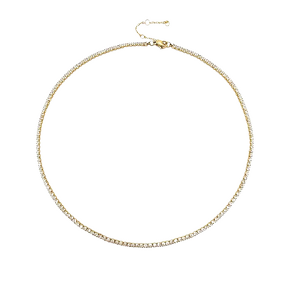 Tennis Chocker Necklace- 18K Gold Anti-Tarnish
