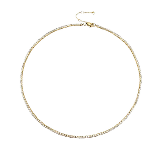 Tennis Chocker Necklace- 18K Gold Anti-Tarnish