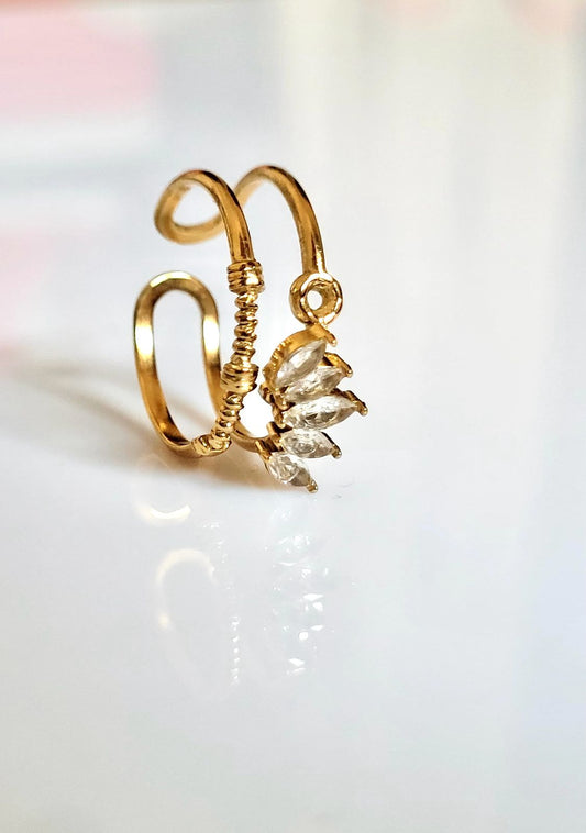 Veena Minimal Flower ring- 18K Gold Anti-Tarnish