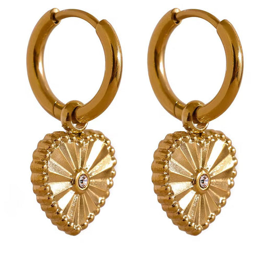 Ria Heart Huggies - 18K Gold Anti-Tarnish