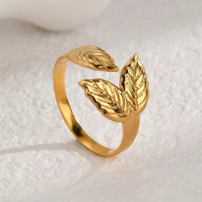 Haley Leaf ring- 18K Gold Anti-Tarnish