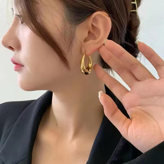 Nancy Hoop Earrings - 18K Gold Anti-Tarnish