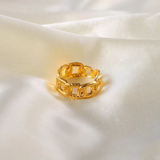 Bhavya Cuff ring- 18K Gold Anti-Tarnish