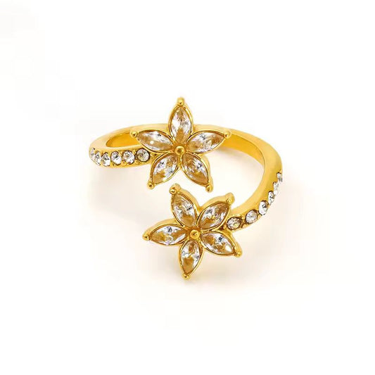 Dhanya Flower Ring - 18K Gold Anti-Tarnish