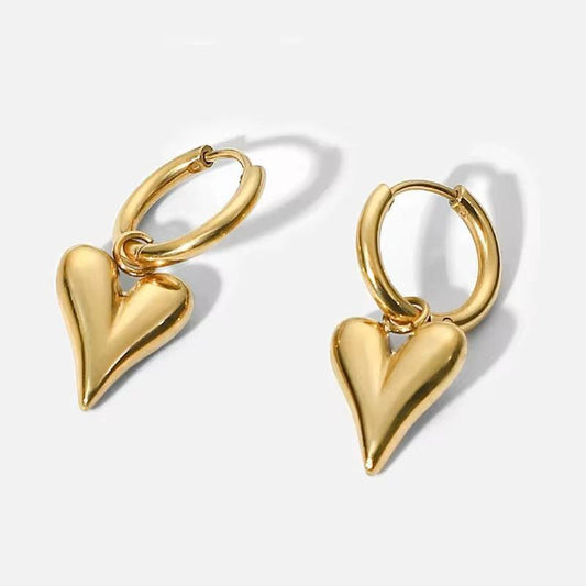 Kavya Heart Huggies- 18K Gold Anti-Tarnish