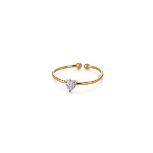 Indie Heart Ring - 18K Gold Anti-Tarnish