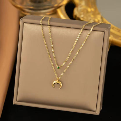 Lyra Moonlight Necklace – 18K Gold Anti-Tarnish