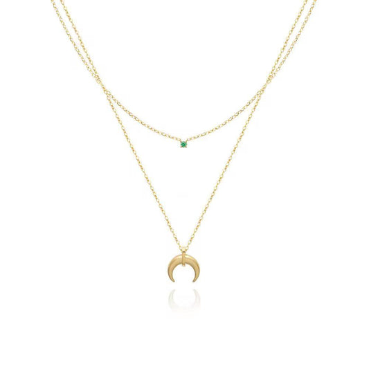 Lyra Moonlight Necklace – 18K Gold Anti-Tarnish