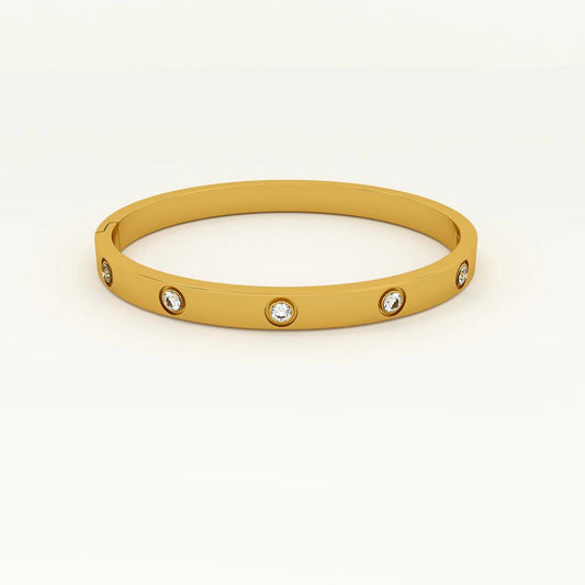 Crystal Bangle Bracelet – 18K Gold Anti-Tarnish
