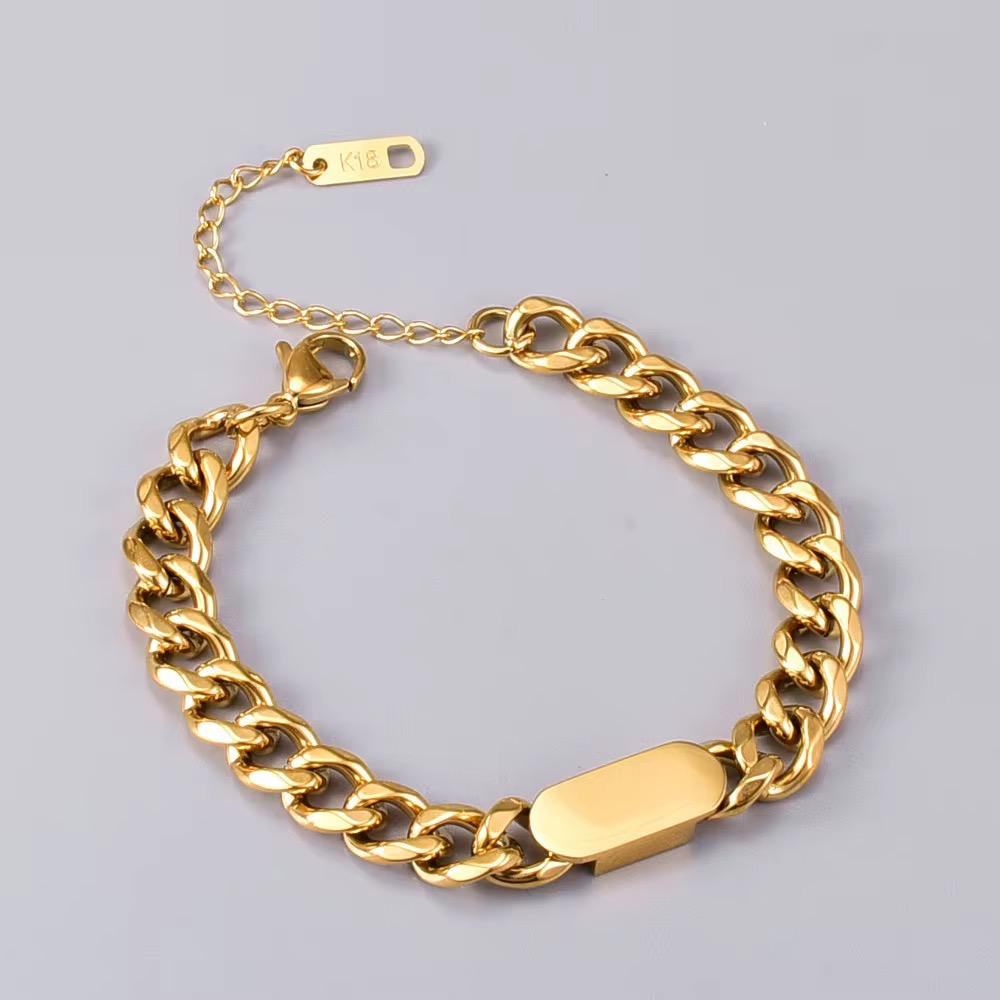 Bar Chain Bracelet – 18K Gold Anti-Tarnish