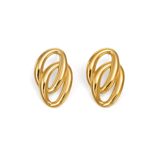 Inter linked Chunky Stud- 18K Gold Anti-Tarnish