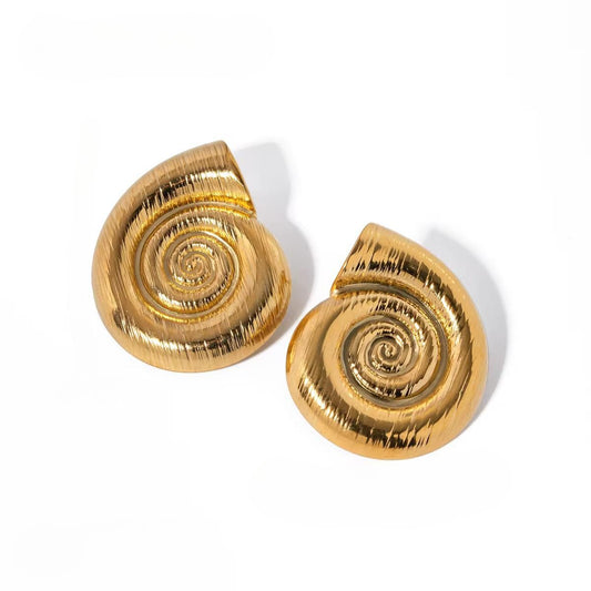 Spiral rugged Stud- 18K Gold Anti-Tarnish