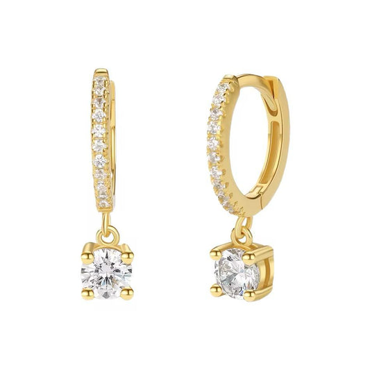 Jane Solara Hoops – 18K Gold Zirconia Accented Earrings
