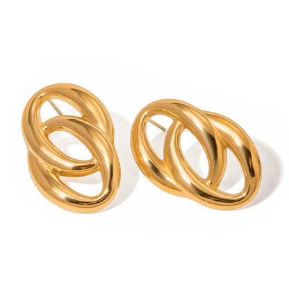 Inter linked Chunky Stud- 18K Gold Anti-Tarnish
